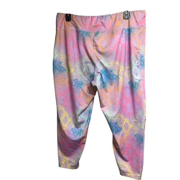 Multi Color Pro Player Yoga Stretch Workout Pants Diamond Scale Print Sz 3X - Picture 11 of 15